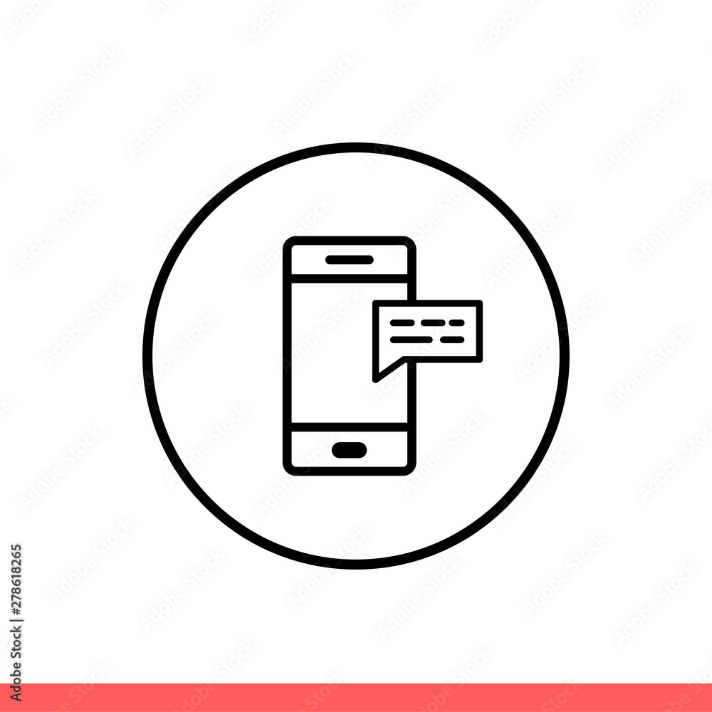 Poster message smartphone icon, communication symbol. simple, flat design isolated on white background for 