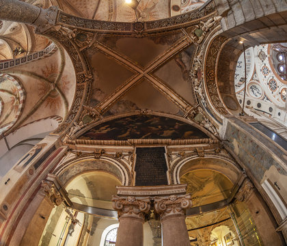 Interior of the church of Santa Maria delle Grazie, Milan, Italy