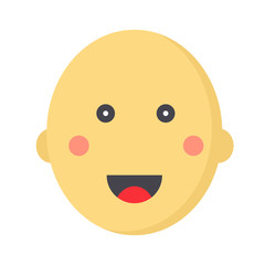 Cute baby face without hair