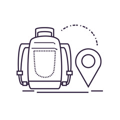 travel suitcase equipment with pin location
