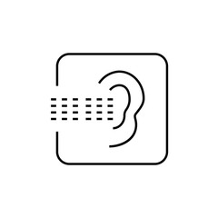 Human ear listening sounds icon