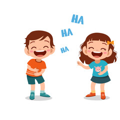 kids children laughing together vector