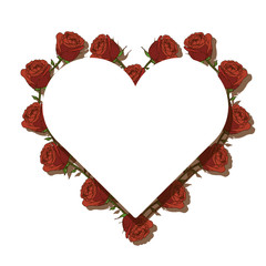karte herz umriss rosen