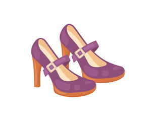 Woman shoes vector icon isolated on white background. Fashion footwear design.
