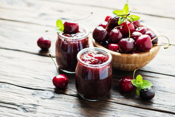 Homemade cherry jam