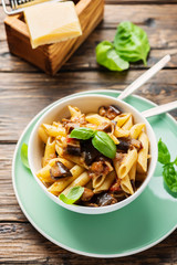 Italian traditional pasta with eggplant