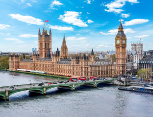 Houses of Parliament with Big Ben tower, London, UK - obrazy, fototapety, plakaty