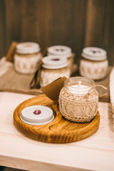 Nature homemade aroma candle for conscious shopping in the zero waste shop