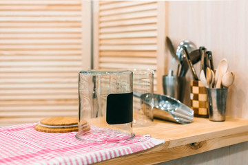 The jar for conscious shopping in the zero waste shop