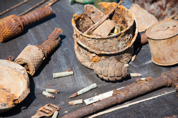 Objects found during excavations on the battlefield