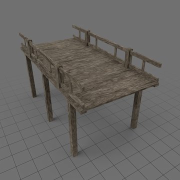 Wooden pier with railings