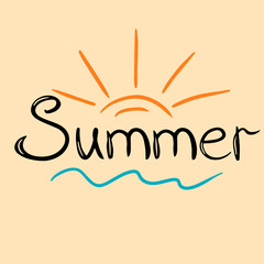 Summer hand drawn vector lettering. Modern brush calligraphy.