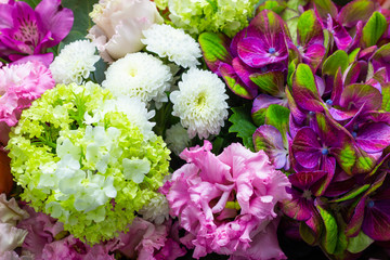 colorful bouquet of flowers close up floral background