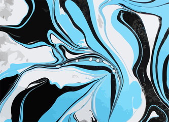 Colorful ink mixture, swirl vector illustration. Creative marbled paper hand drawn background.