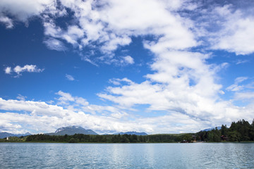 sky over Faaker see in Ausrian Alps, Carinthia region