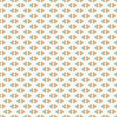 Gold and Aqua Blue Dots Clusters Seamless Pattern