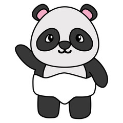 cute little bear panda baby character