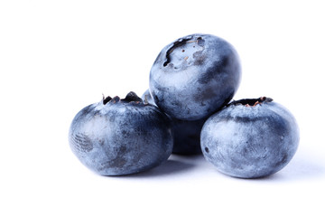 Group of fresh juisy blueberries isolated on white background