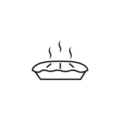 Hot pie line icon, food and drink, bakery sign vector graphics, a linear pattern on a white background, eps 10.