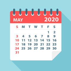 May 2020 Calendar Leaf - Vector Illustration