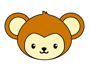 cute little monkey head baby character