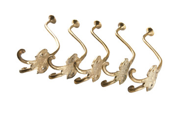 Vintage brass hooks