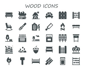 wood icon set