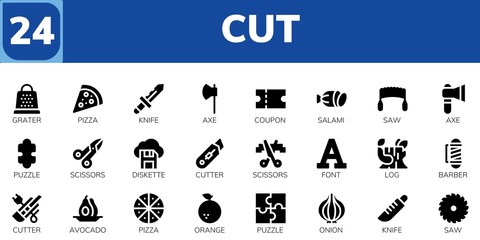 cut icon set