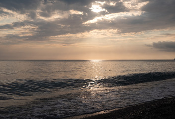 Fototapeta na wymiar sunset on the black sea