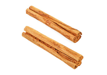 Ceylon cinnamon sticks isolated on white background