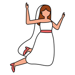 bride wedding day pigeons ribbon