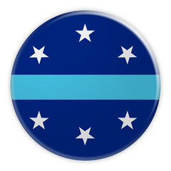 US City Button: Anaheim Flag Badge, 3d illustration on white background