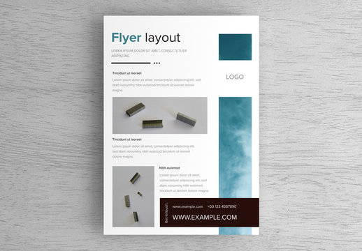 Flyer Layout with Blue Accents