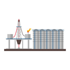 oil refinery gas factory cartoon