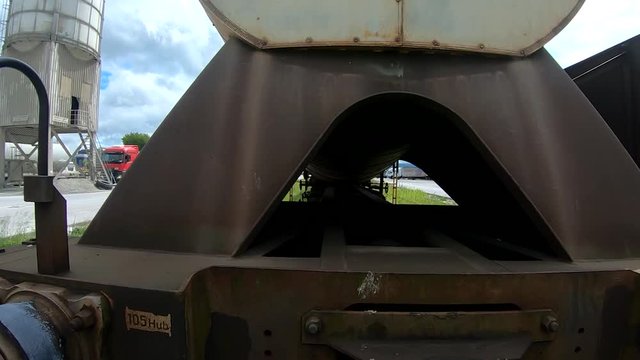 Wagons for liquids waits for further transportation on train depot