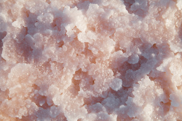 Crystals of pink salt from a unique salt lake. Spa treatment with healing properties and tasty seasoning