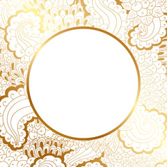 gold hand-drawn background, blank template for your text. vector illustration.