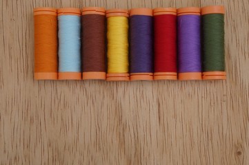 Different colors of sewing threads