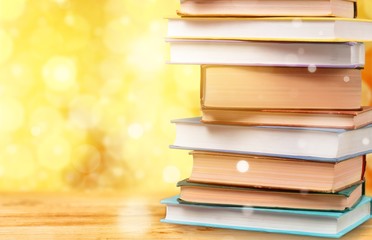 Stack of books isolated on white background
