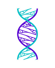 Abstract DNA strand symbol. Isolated on white background. Vector concept illustration.