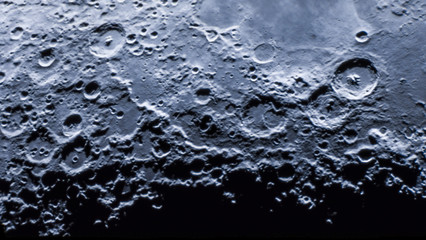 Waxing crescent moon as seeing from the southern hemisphere. Amazing the moon rough surface full of craters from meteorites coming from the universe and crashing our satellite the Moon an awe relief © abriendomundo