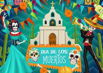 Dia de los Muertos Spanish Day of Dead skeletons
