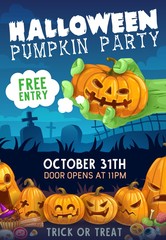 Halloween pumpkin, zombie, trick or treat candies