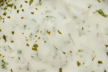 Texture of creamy tartar sauce