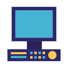 computer monitor device on white background