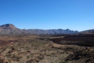 Volcanic mountain landscape of island of Tenerife