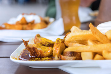 currywurst and french fries menu