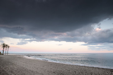 sunset on a beach in spain