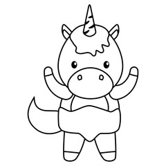 cute little unicorn baby character