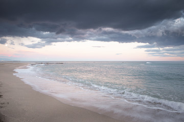 sunset on a beach in spain